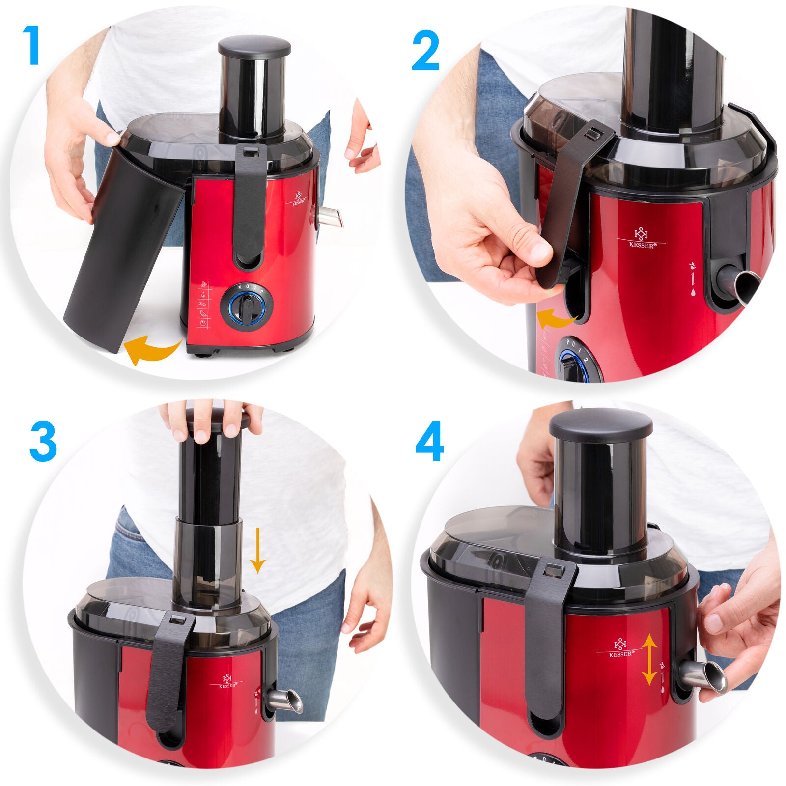 KESSER® Entsafter Saftpresse Edelstahl 1100W 85Mm Presse Obstpresse Saft Juicer