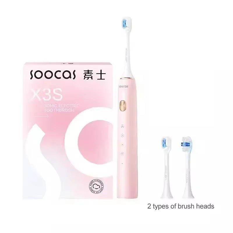 SOOCAS X3S Adult Sonic Electric Smart Toothbrush IPX8 Waterproof 180 Days Battery Life Ultrasonic Soft Cloud Toothbrush Heads