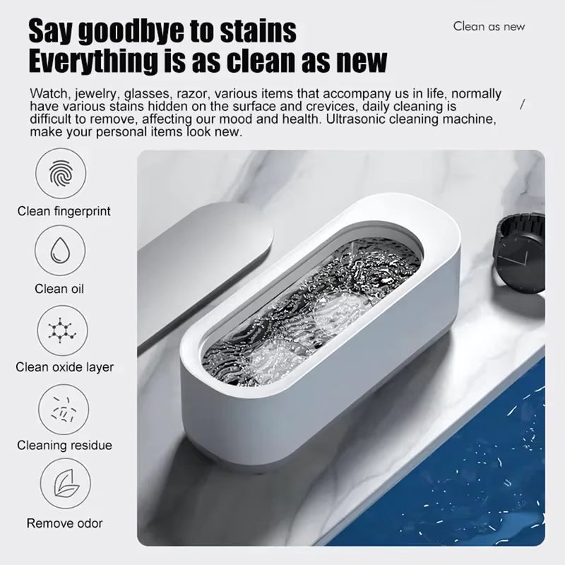 Xiaomi  Vibration Ultrasonic Glasses Cleaning Machine Household Appliances Watches Function Timer Cleaning Machine 450Ml