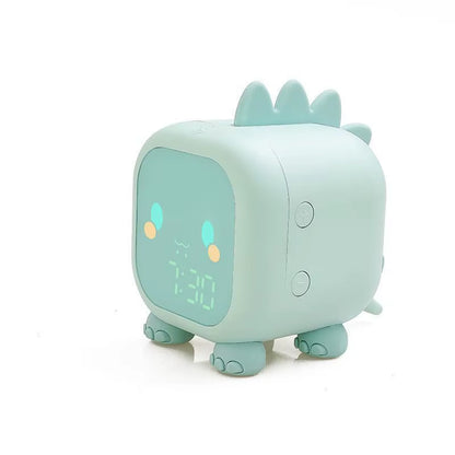 Youpin Led Cartoon Alarm Clock Voice Control Timed Night Light Kids Sleep Training Desktop Alarm Clock with Temperature Display