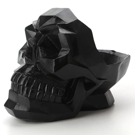 3D Geometric Skull Ornaments Resin Miniature Figurines Home Office Bar Desk Decor Phone Holder Table Skull Crafts Storage Box