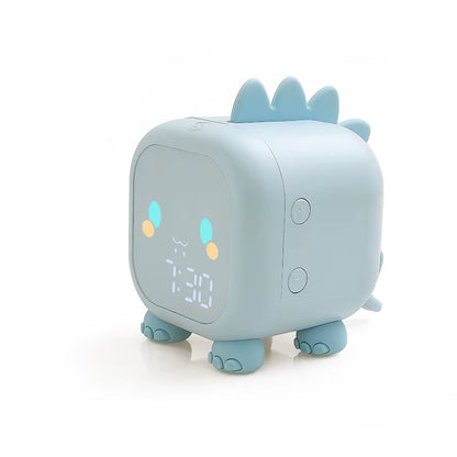 Youpin Led Cartoon Alarm Clock Voice Control Timed Night Light Kids Sleep Training Desktop Alarm Clock with Temperature Display